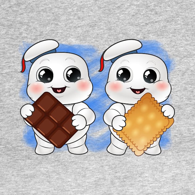 Chibi Stay Puft Marshmallow Man Smore Time! by AkanesChibiArt